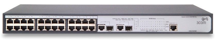  HP 1905-24-PoE Switch (24x10/100 RJ-45 + 2x1000 RJ-45orSFP, PoE 15.4W/port, 154W max , Web, SNMP, 802.1X, IGMP, Rapid-ST, etc, 19') (eq.3CBLSF26PWRH)