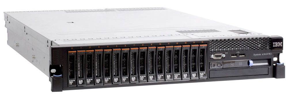  IBM x3650 M3 Server SATA, SAS 2U (Xeon 6C X5670 2.93GHz, 1333MHz, 12MB), 3x4GBR2Dimm, noHDD 2, 5-inch HS(8, 16up), no DVD, M5015(512Mb, raid0, 1, 10, 5, 50), PRS675W, 2xGigEth