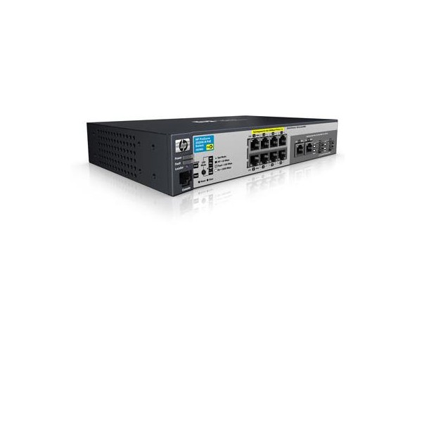    HP ProCurve Switch 2520G-8-PoE Switch   (8 ports 10/100/1000 PoE + 2 10/100/1000 or 2 SFP, Managed, Layer 2, Fanless design)