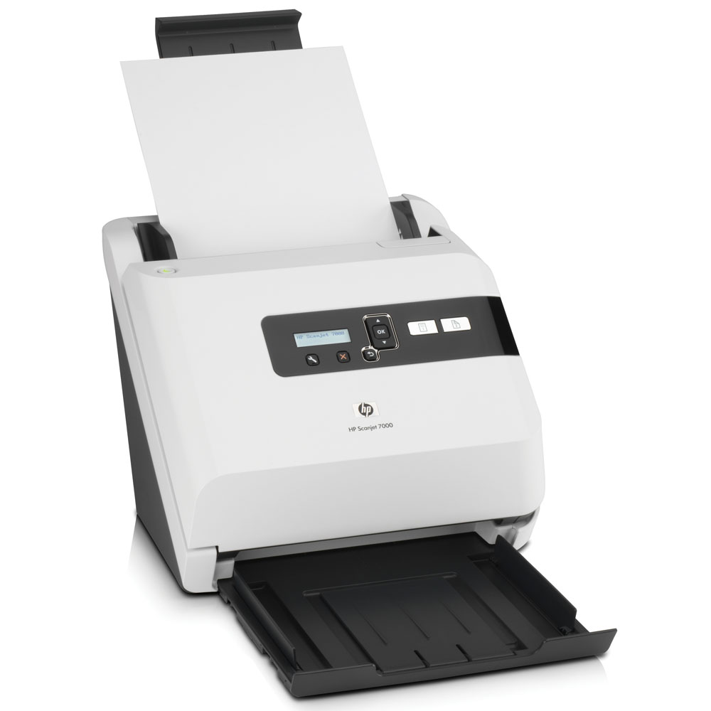  HP Scanjet 7000 Sheetfeed Scanner (216x864mm, 600x600dpi, 48bit, USB, LCD, ADF50 sheets, 35(70)/40(80)ppm, Duplex, card feeder for business cards, repl.L1989A)