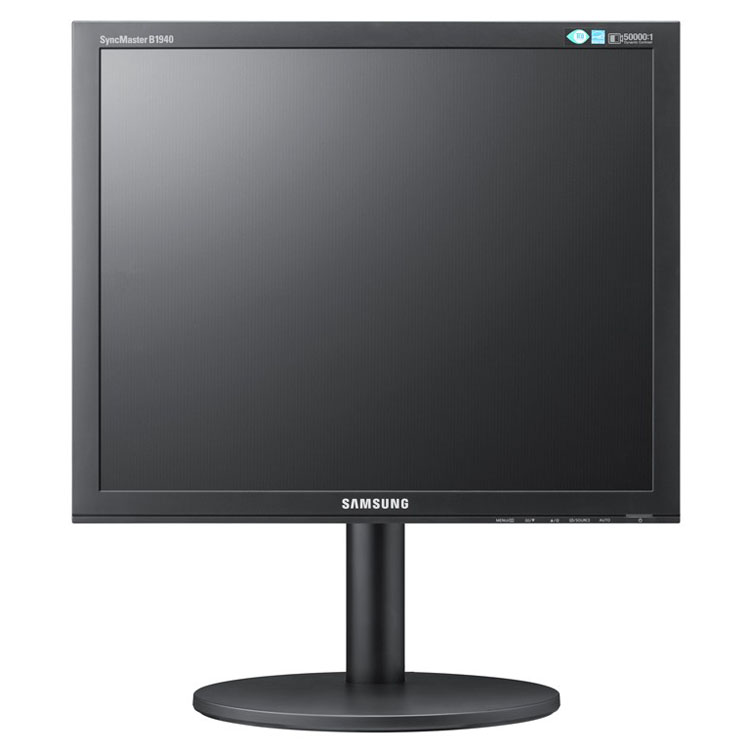  19-inch Samsung B1940R(BMB) LCD, HAS and Pivot, 1280x1024, 5ms, 250cd, m2, 1000:1(DC50000:1), 170, 160, Dual, TCO-03, Black