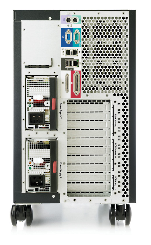    HP ProLiant ML570 G3 Server Tower XeonMP-3.16/1M/667MHz,   1Gb PC2-3200R/400MHz, Ultra320-SCSI (max. 8x300Gb+2x300Gb), HotPlug, 10/10 PCI, DVD, noFDD, Dual Gigabit NIC