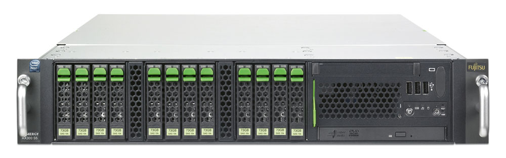  Fujitsu PRIMERGY RX300 S5 Server E5504 (Rack2U XeonQC 2.0GHz(4M), 1x4GbRD, SAS RAID 0,1,10,5,50,60,256M, no 3,5'HDD(6), DVDRWnoFDD, iRMC2, 2xGigEth)