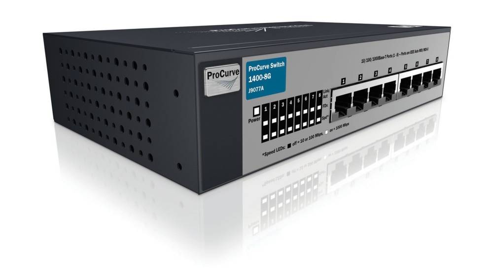 Коммутатор HP ProCurve Switch 1400-8G (8 ports 10/100/1000, Unmanaged, Fanless design, desktop)