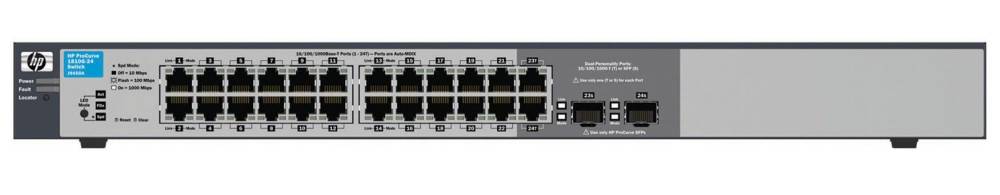  HP 1810-24G Switch (22 ports 10/100/1000 +2 10/100/1000 or 2mini-GBIC, WEB-Managed, Fanless design, 19') (instead of J9028B#ABB)