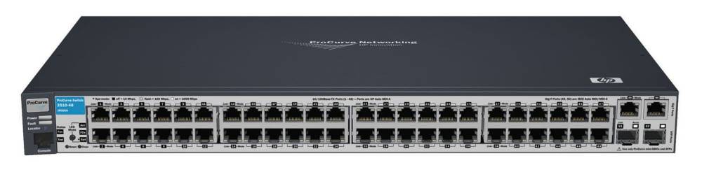   HP ProCurve Switch 2510-48 (48 ports 10/100 + 2 10/100/1000 + 2 GBICs, Managed, Layer 2, Stackable 19-inch)