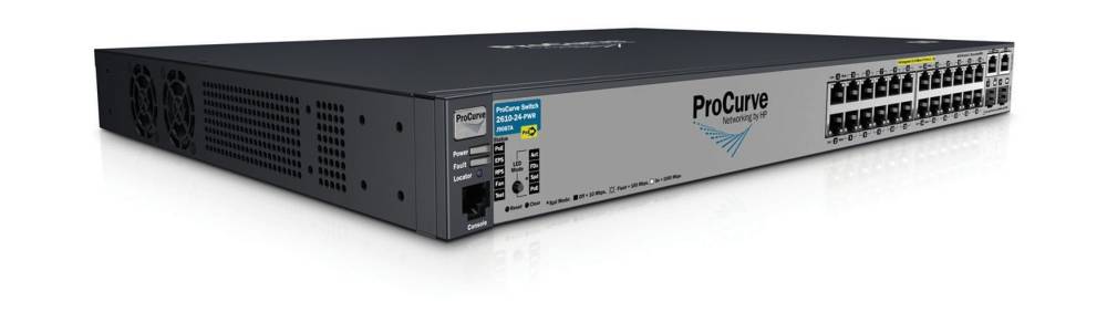     HP ProCurve Switch 2610-24-PWR   (24POE ports 10/100 + 2 10/100/1000 + 2 GBICs, Managed, Layer 3 static router, Stackable 19 )