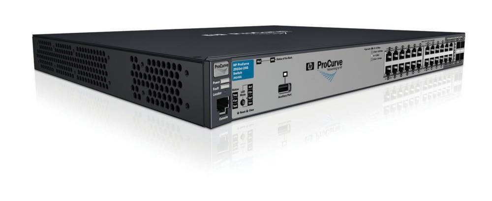   HP ProCurve Switch 2910al-24G (20 ports 10/100/1000 +4 10/100/1000 or SFP, 4 10-GbE opt., Managed, Layer 3 static, Stackable 19')