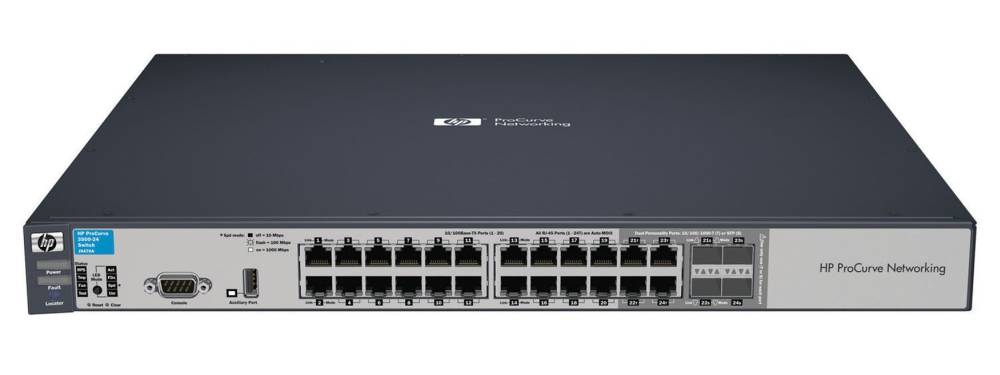  HP ProCurve Switch 3500-24 (20 x 10/100 + 4 x 10/100/1000 or mini-GBIC, managed, Layer 3/4, stackable, 19-inch)