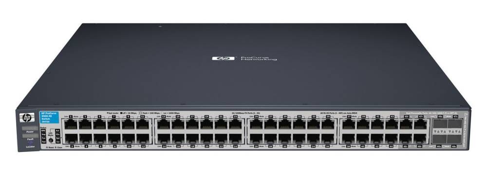  HP ProCurve Switch 3500-48 (44 x 10/100 + 4 x 10/100/1000 or mini-GBIC, managed, Layer 3/4, stackable, 19-inch)