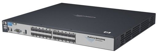  HP ProCurve Switch 6200yl-24G mGBIC (24 open Mini Gbic slots, opt.4x10Gbit uplinks, managed, layer 3/4 router,stackable 19-inch)