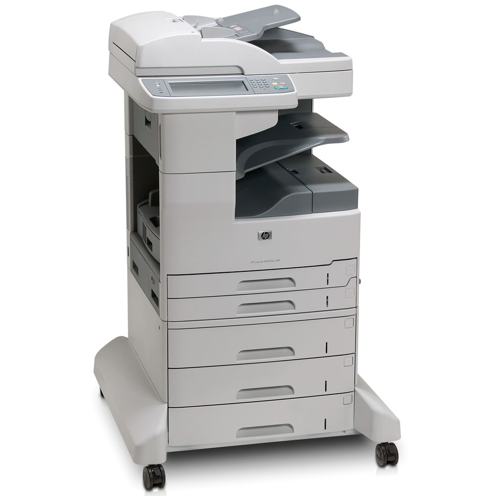 -   HP LaserJet M5035xs MFP (p/c/s/fax, A3, 1200dpi, 35ppm A4, 256Mb, 40Gb, 4trays 100+2*250+500, Stand, Stacker/Stapler, ADF50, Duplex, USB/LAN/FIH/EIO)