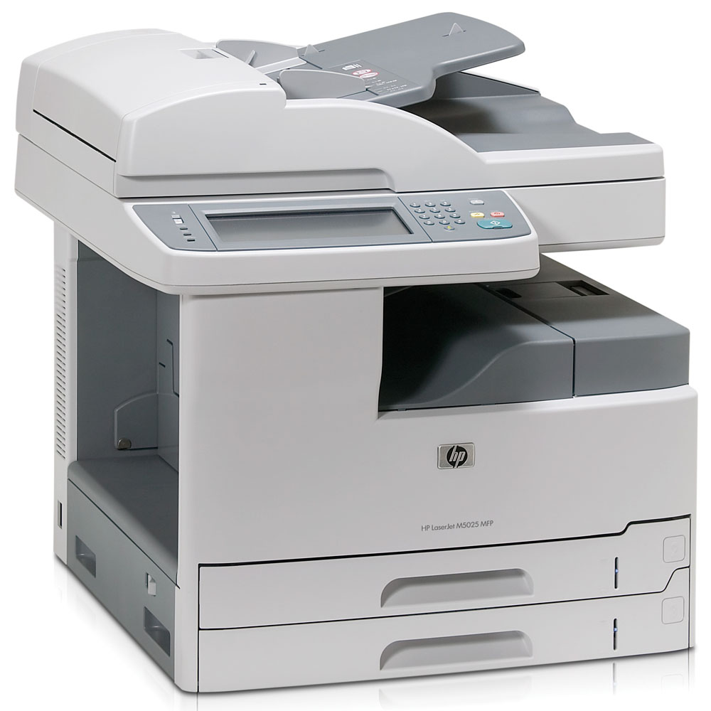 -   HP LaserJet M5025 MFP (p/c/s, A3, 1200dpi, 25ppm(A4), 256Mb, 40Gb, 2trays 100+2*250, ADF 50, USB/LAN/FIH/EIO)