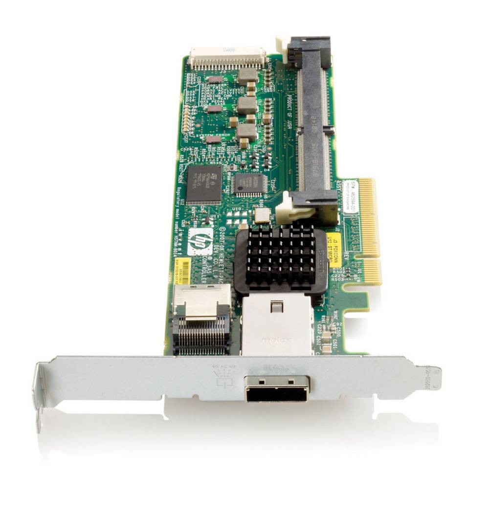 HP Smart Array P212/ZM (Zero Memory) Controller RAID 0,1,1+0 (8 link: 1 int (SFF8087), 1 ext (SFF8088) ports SAS) PCI-E x8, incl. h/h and f/h. brckts