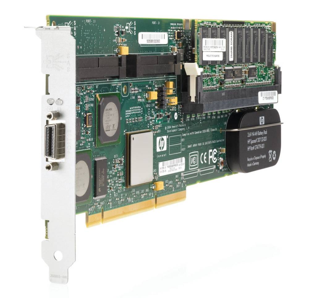  HP Smart Array P600 (8 link: 2 int x4 wide port connectors/1 ext x4 wide port connectors SAS/256Mb) PCI-X
