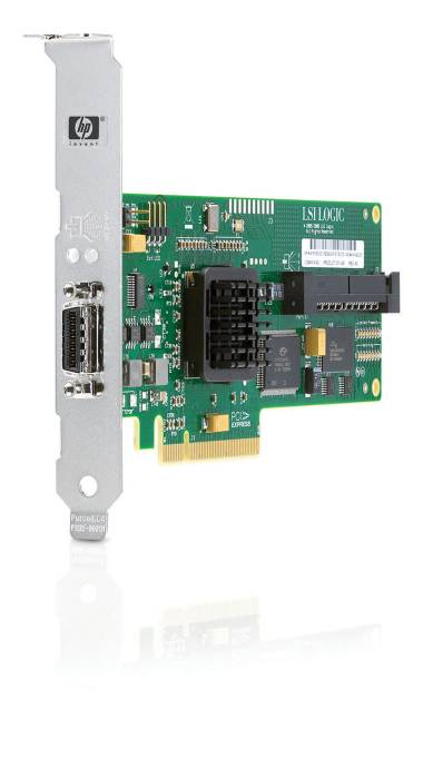  HP SC44Ge SAS/SATA Host Bus Adapter (8 link: 1 int x4 wide connector/1 ext x4 wide connector; RAID 0, 1) PCI-E