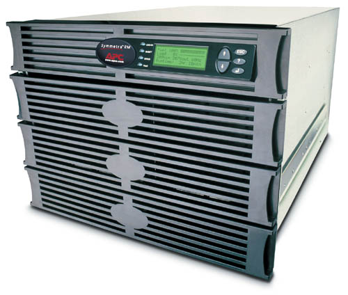    APC Symmetra RM 8U 4000VA Scalable to 6000VA (2800Watt/4200Watt, RS232, RJ45, 2xSYBT2, 1xSS AP9619, 8xC13, Black)