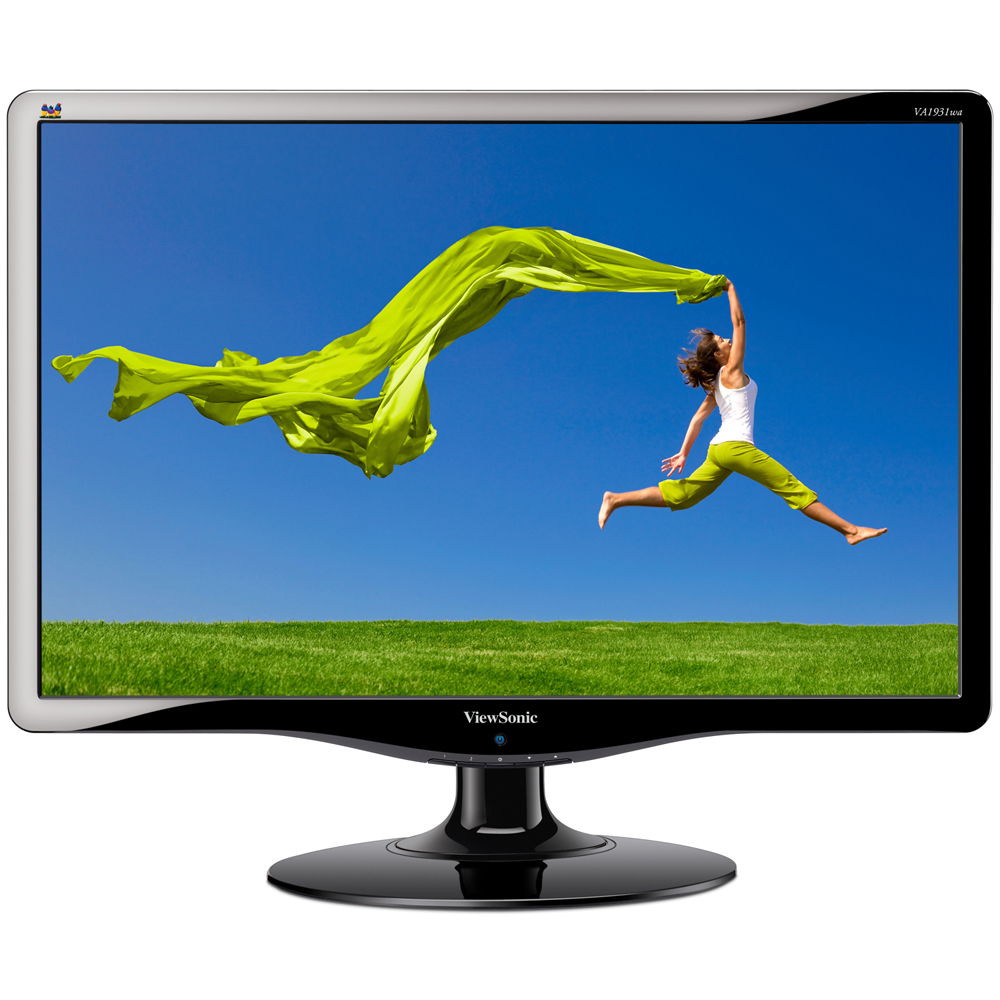  18,5-inch ViewSonic VA1931wa-LED, 1366x768, 5ms, 250cd/m2, 1000:1(10M:1DCR), 170/160, TCO05, Black/Silver