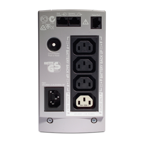    APC Back-UPS CS 350VA/210W, 230V, USB, Data line surge protection, user repl. batt., PowerChute