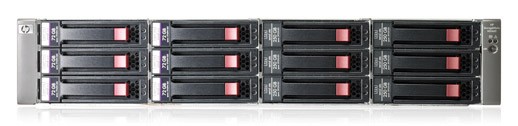   HP StorageWorks MSA 60 Enclosure (LFF SAS or SATA to SAS) 12x SAS or SATA drives (1x I/O module, 2x hot plug fans/pwr supp.,cbls, 1x0,5m mini-sas cbl)