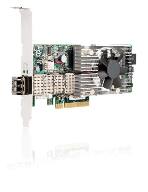   HP NC510F PCIe 10 Gigabit Server Adapter (A minimum of 1 gigabyte (1 GB) of server memory is required per each NC510F adapter)