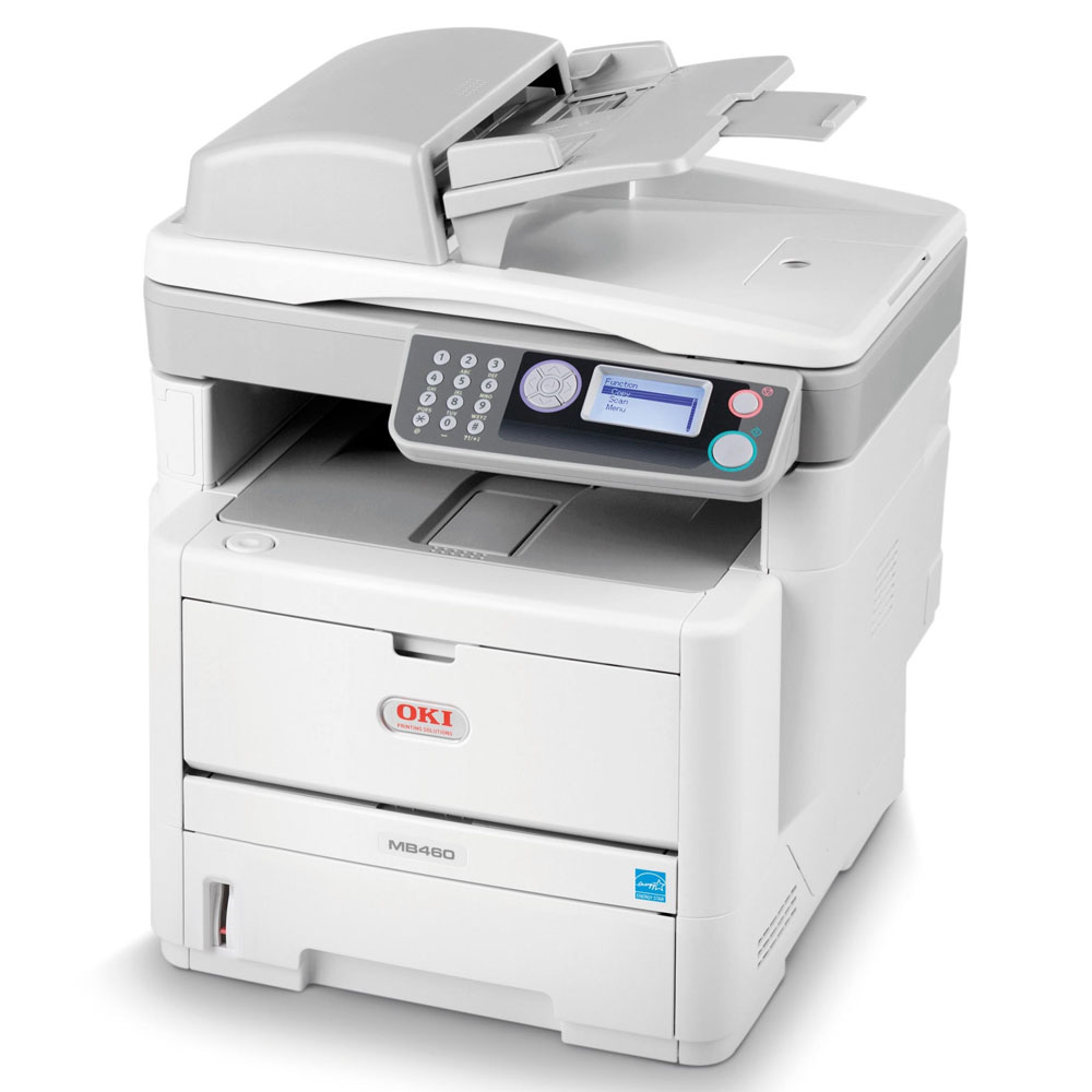   OKI MB460 laser (LED) MFP (p, c, s, A4, 2400x600dpi, 28ppm, 64Mb, 2trays 1+250, ADF 50, Duplex, Parallel, USB, LAN)